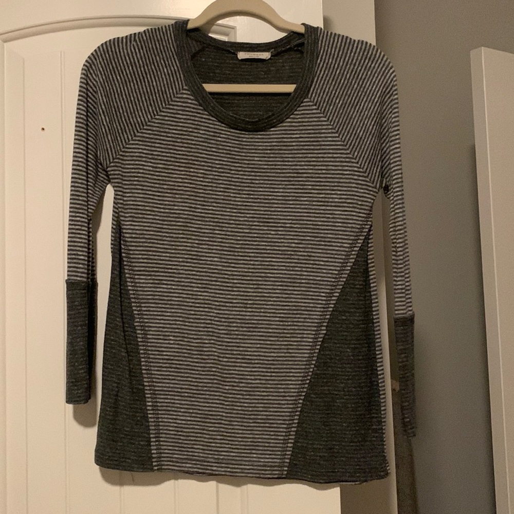 white and black stripped long sleeve